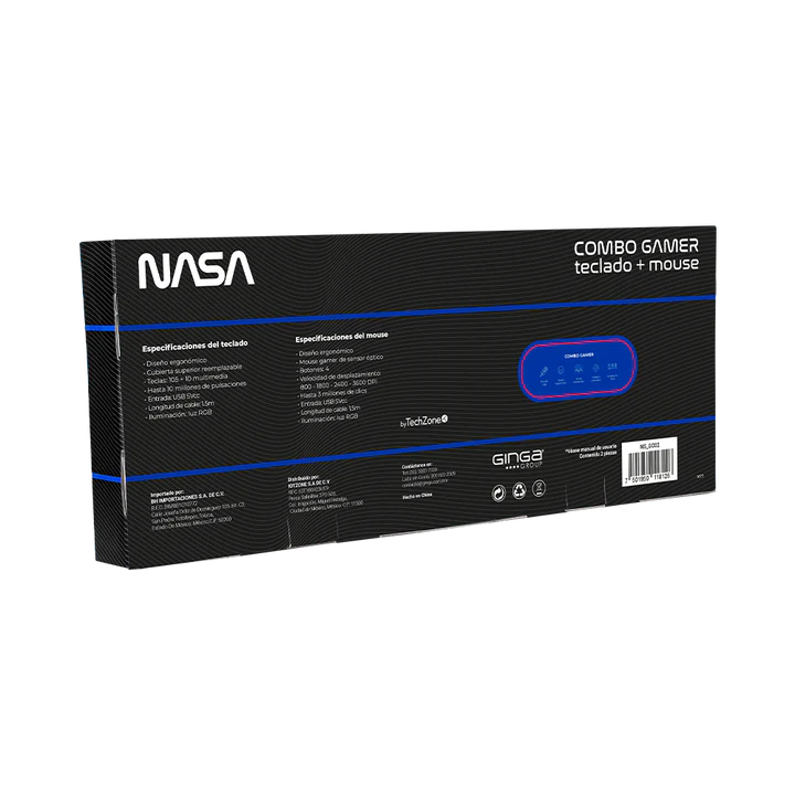 COMBO GAMER TECLADO Y MOUSE NASA NS_GC01