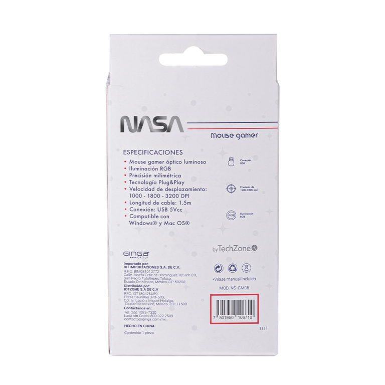 MOUSE GAMER RGB NASA NS-GM06