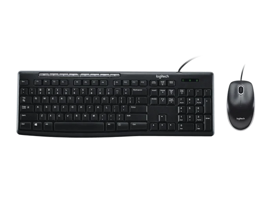 Combo de teclado y mouse con cable Logitech Mk200