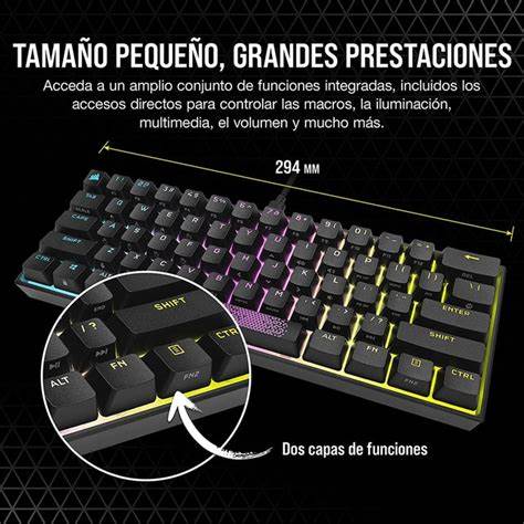Teclado Corsair Gaming K65 RGB Mini 60% Cherry MX