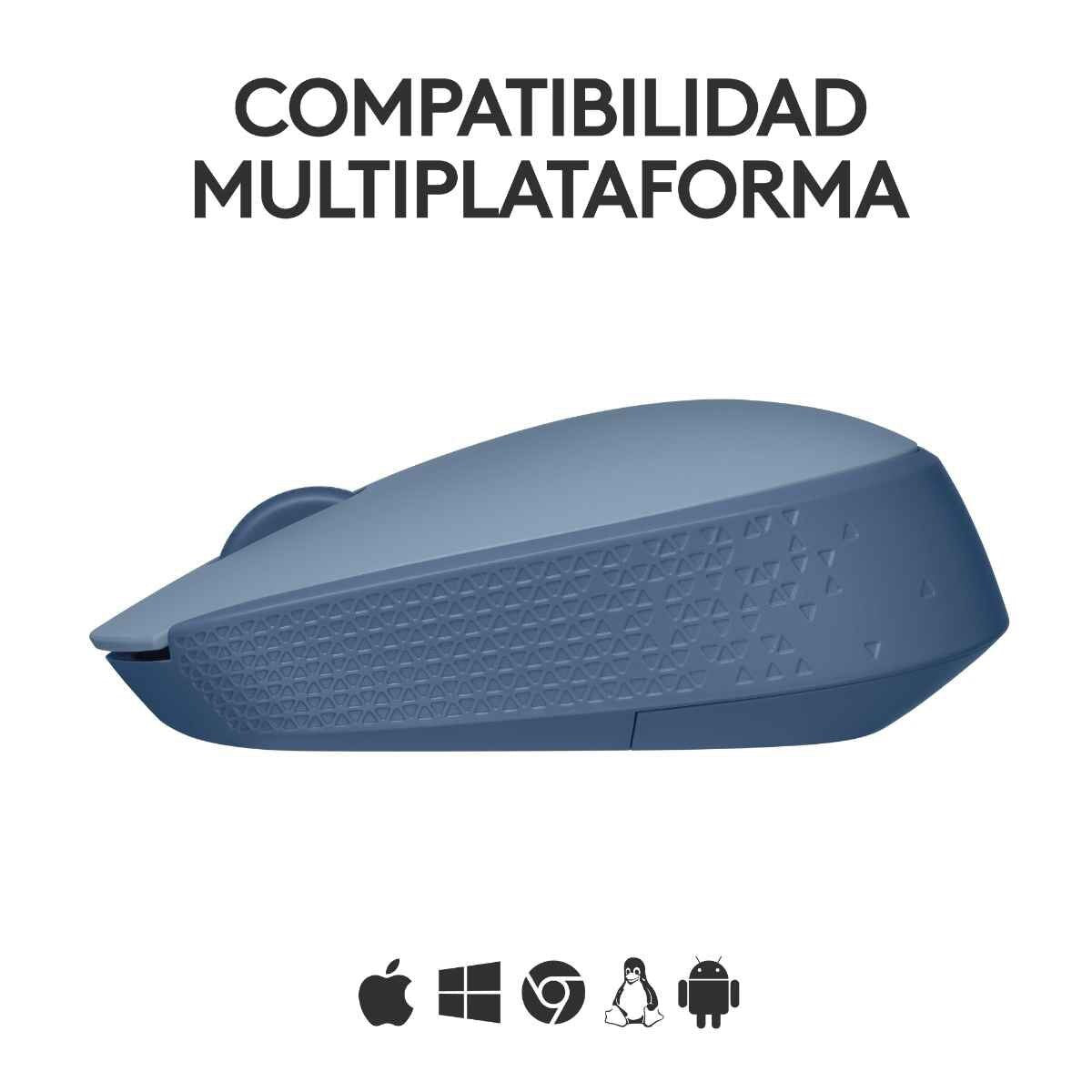 Mouse logitech M170 inalámbrico simplicidad de plug-play 1000dpi color gris azulado