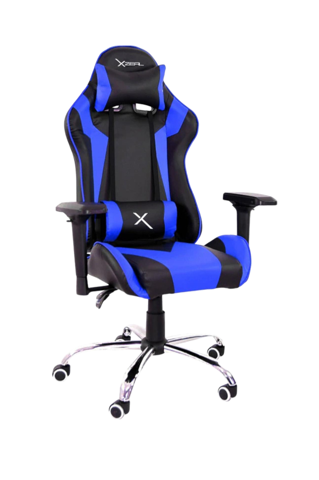Silla de escritorio Xzeal XZ10 gamer ergonómica negra y azul