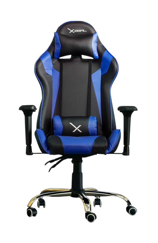 Silla de escritorio Xzeal XZ10 gamer ergonómica negra y azul