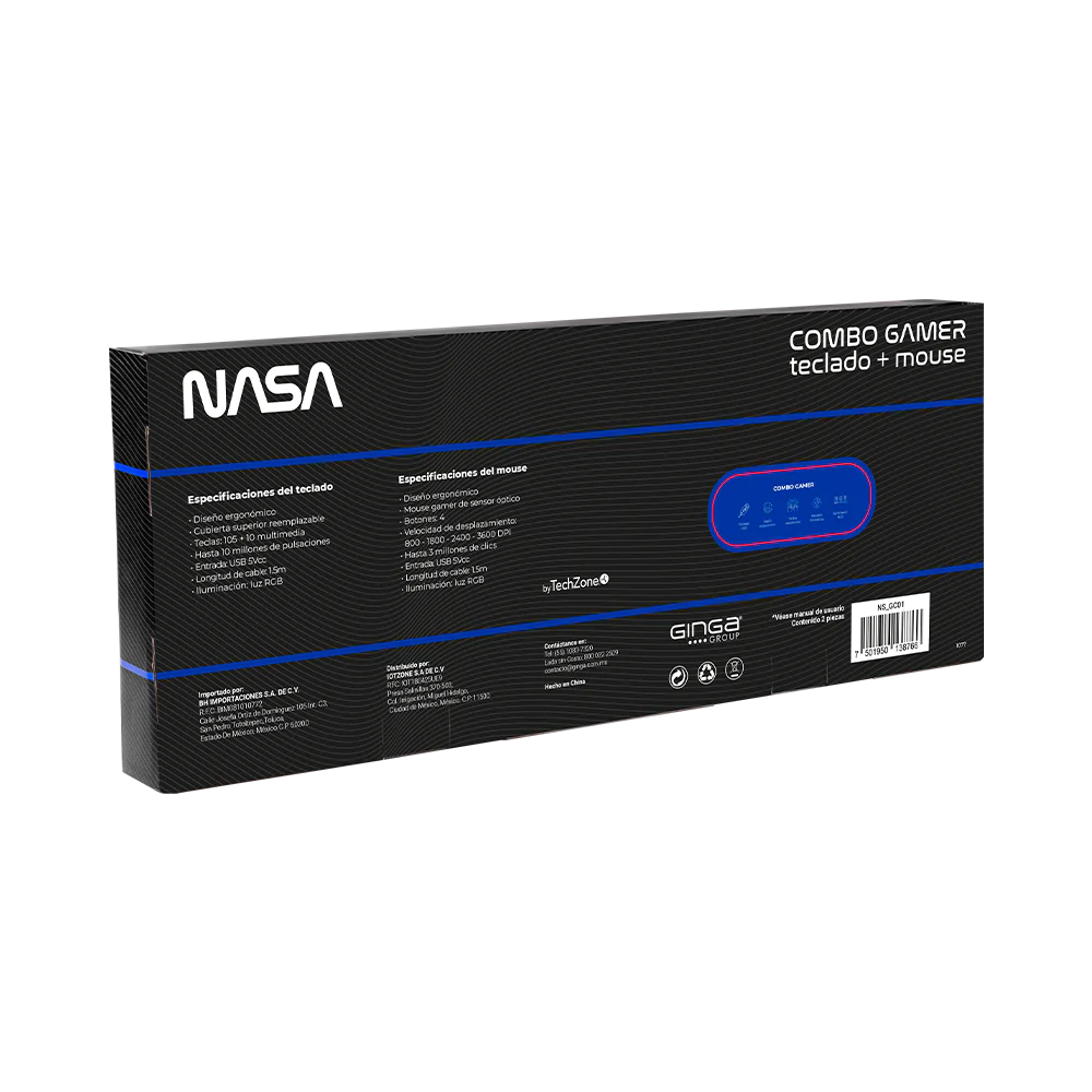 NASA COMBO GAMER TECLADO + MOUSE  NS_GC02