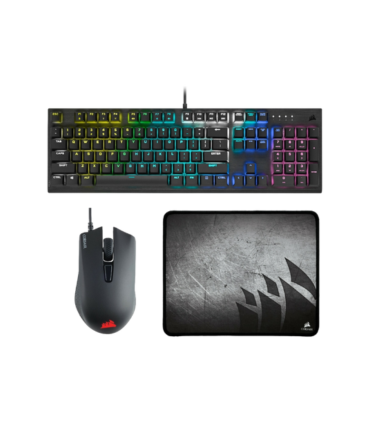 Kit Corsair Teclado K60 RGB / Mouse Harpoon RGB / Mousepad MM300
