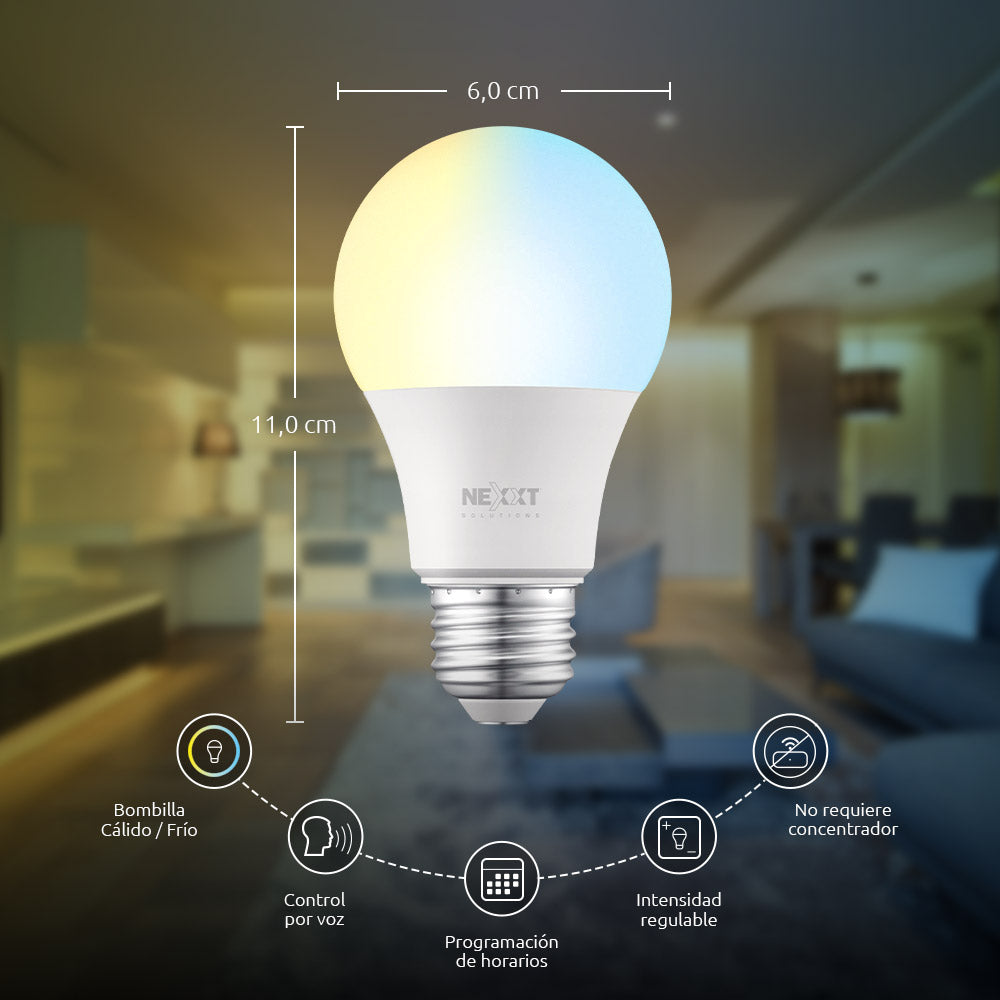 Bombilla LED inteligente Wi-Fi 110V - A19 - NHB-W110