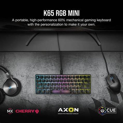 Teclado Corsair Gaming K65 RGB Mini 60% Cherry MX