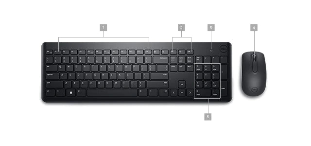 Mouse y teclado inalámbrico Dell KM3322W