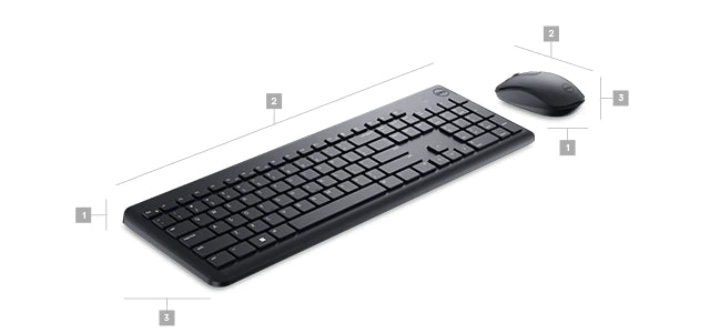 Mouse y teclado inalámbrico Dell KM3322W